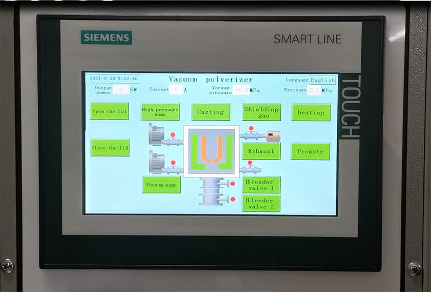 Powder making machine panel