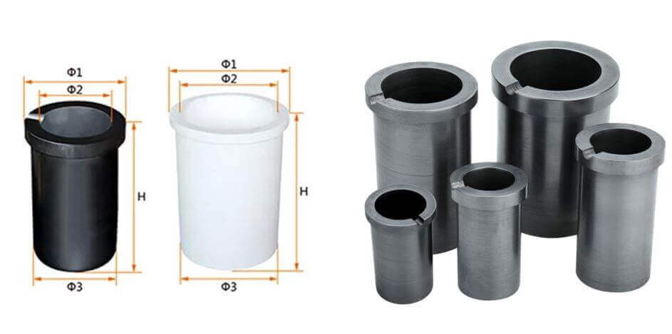 gold melting furnace graphite crucible size