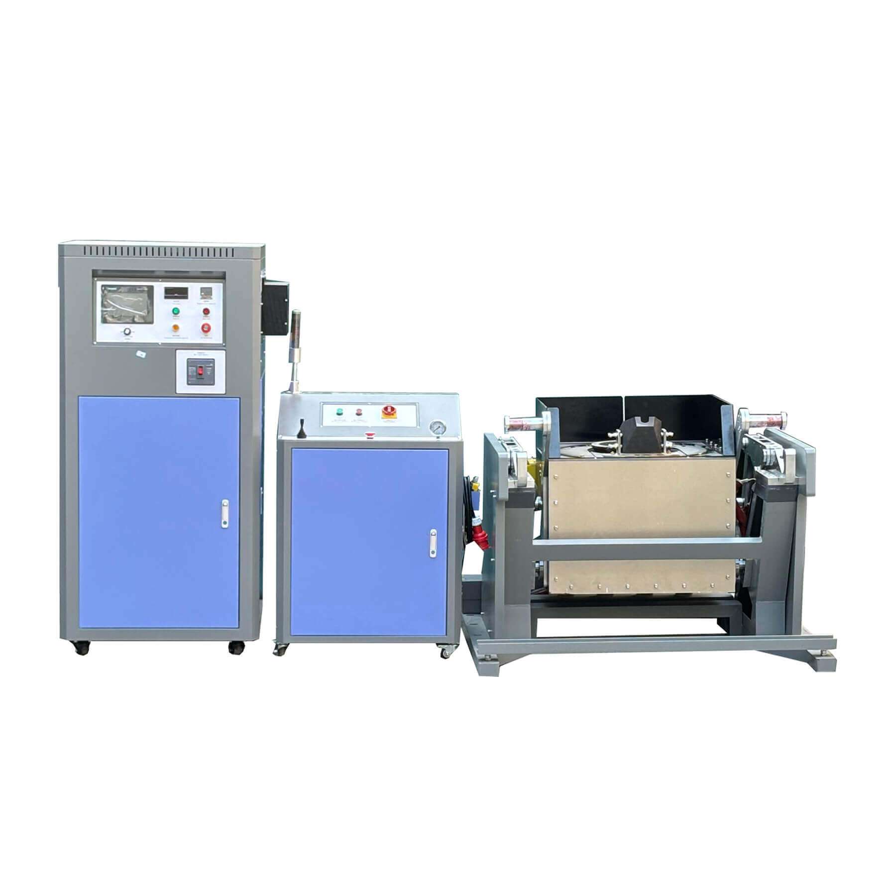 Hydraulic titling Small Induction Furnace 100kg hydraulic tilting induction melting furnace