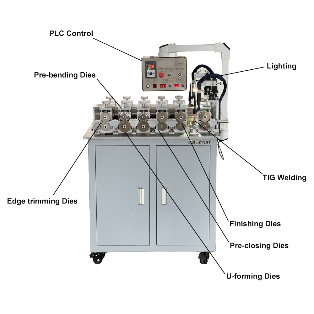 hollow tube forming machine