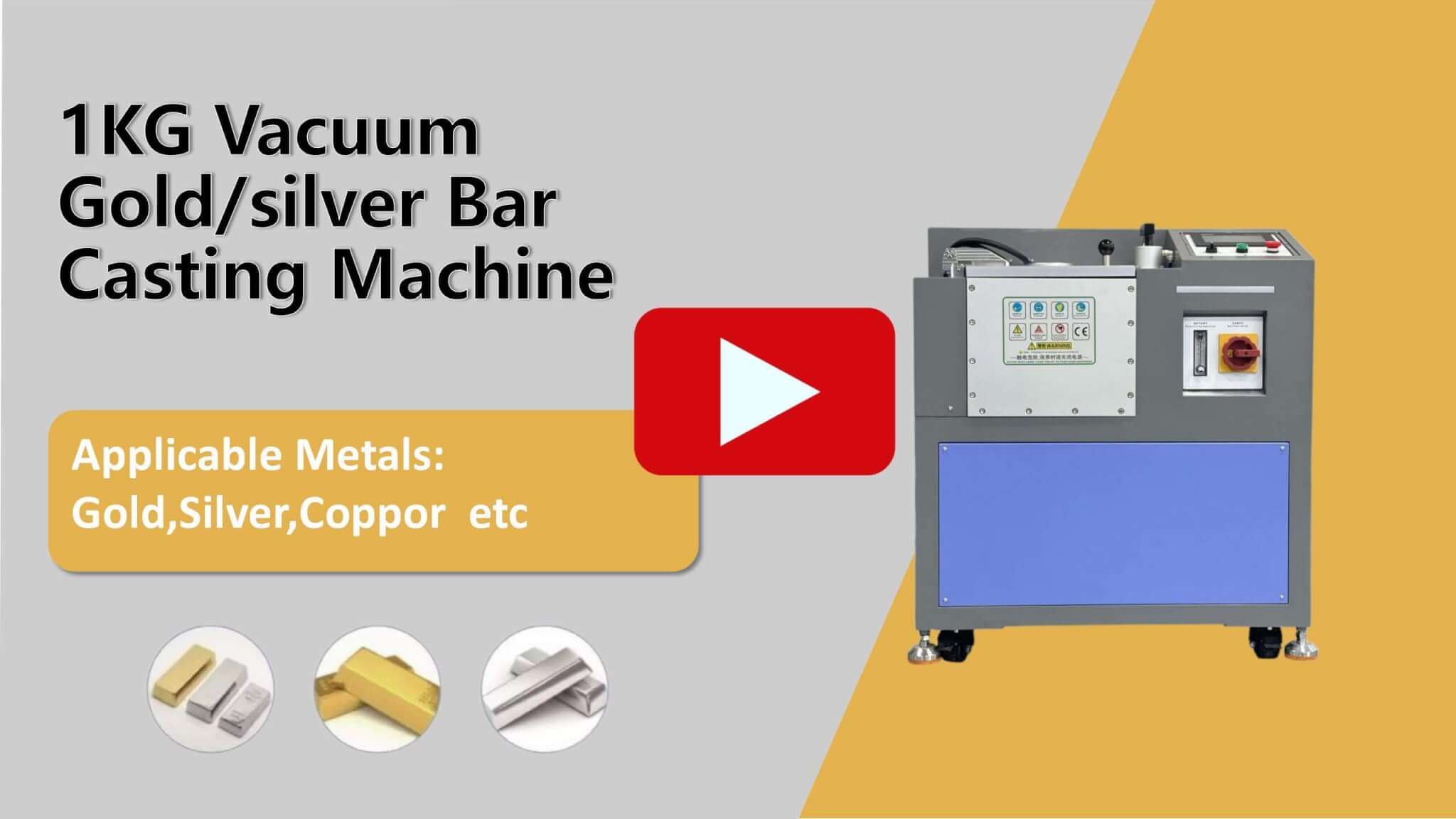 1KG Vacuum Gold silver Bar Casting Machine