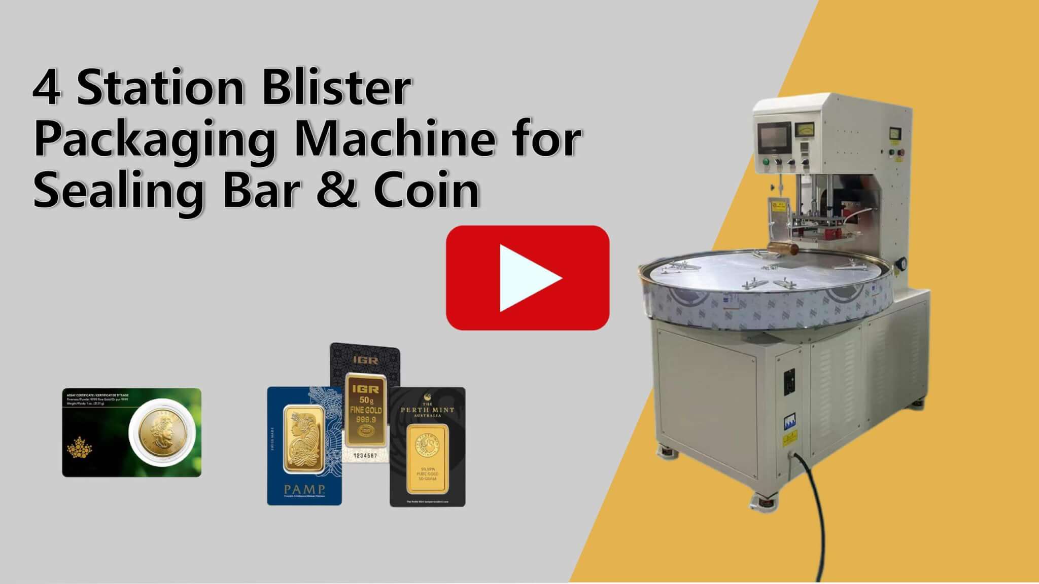 4 Station Blister Packaging Machine for Sealing Bar & Coin