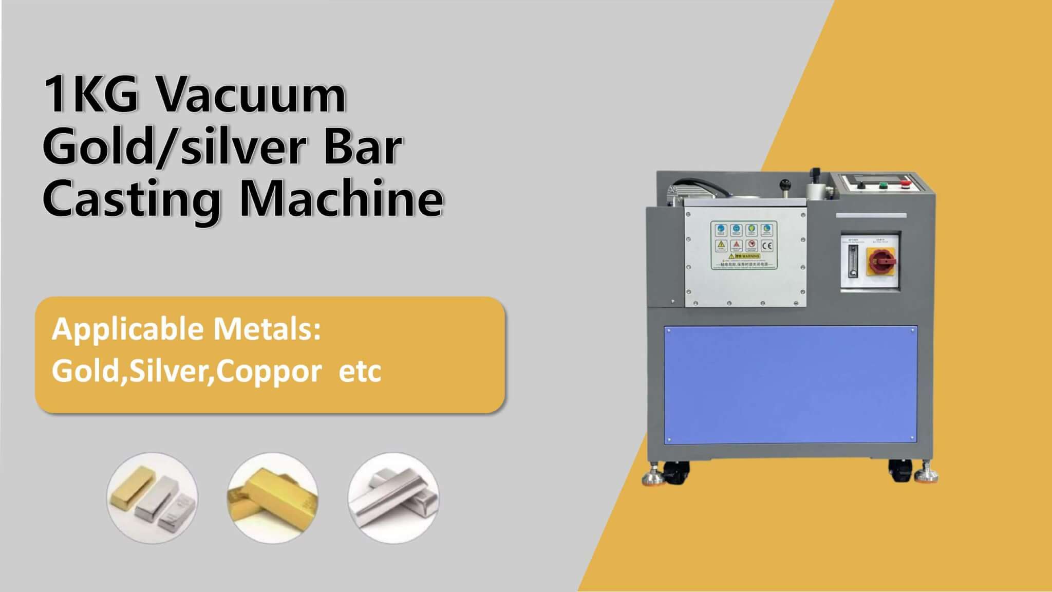 1KG Vacuum Gold silver Bar Casting Machine
