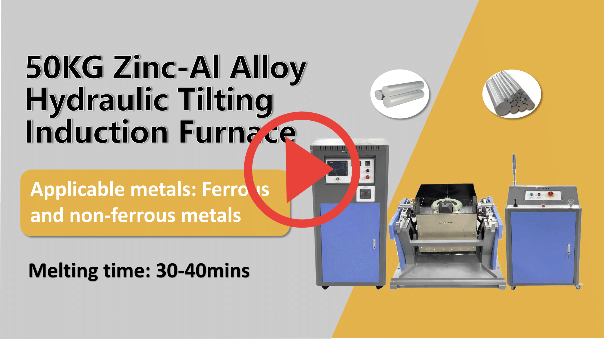 50KG Zinc Aloy Hydraulic Tilting Induction Furnace