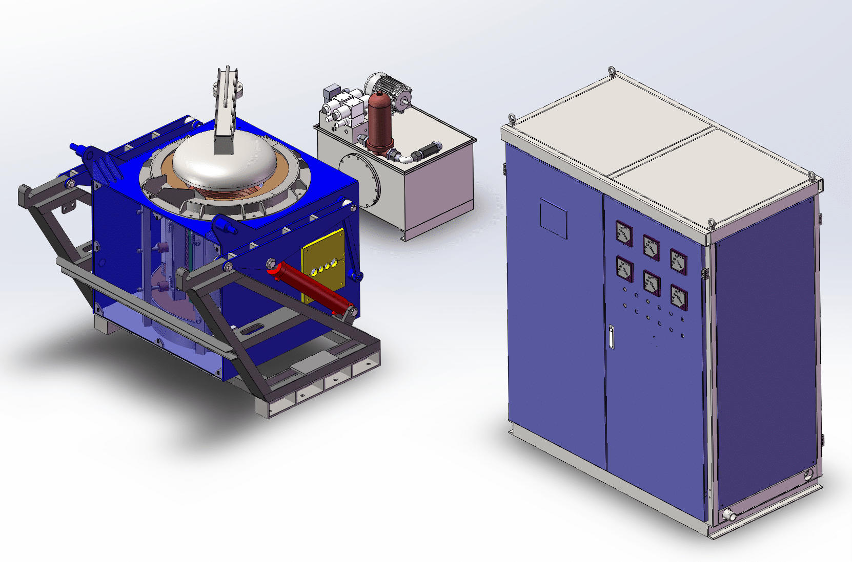 Hydraulic titling Small Induction Furnace 300kg industrial hydraulic tilting induction furnace
